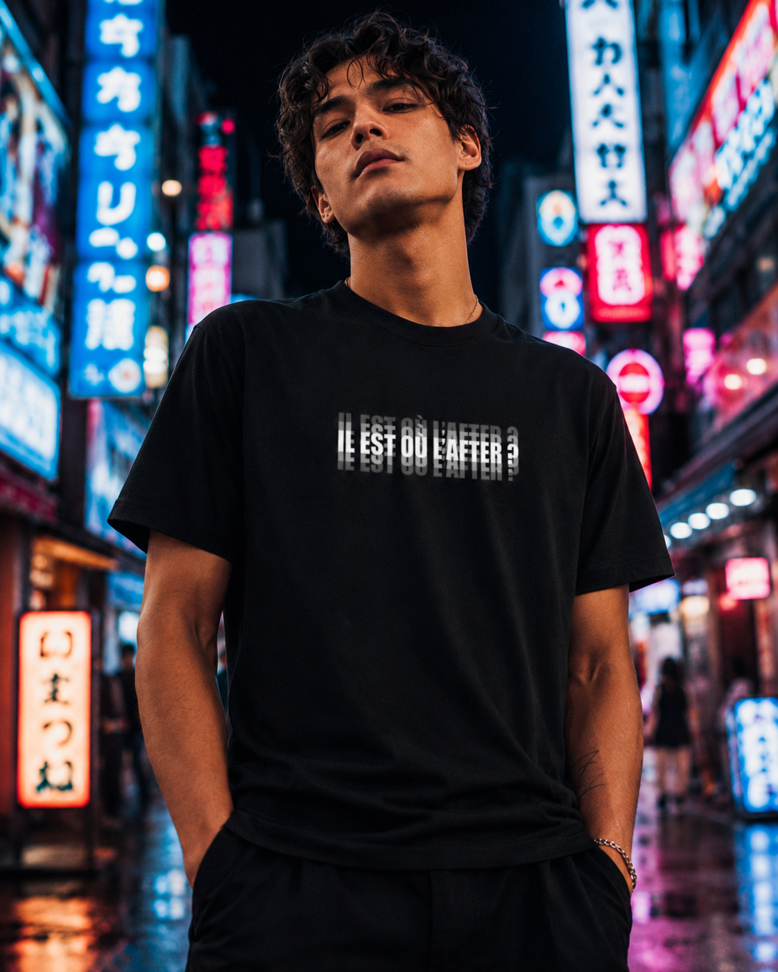 T-Shirt  « IL EST OÙ L'AFTER ? » effet flou